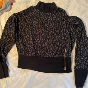 Old navy womens leopard print mock neck sweatshirt